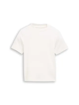 tom tailor kids - Cropped T-Shirt mit Rippstruktur whisper white - Gr. - 164