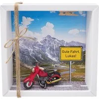 ZauberDeko Geschenkbox Geldgeschenk Verpackung MIT NAMEN Führerschein Motorrad Reise