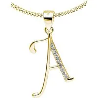 AMERITA Kette mit Anhänger Buchstabe A 925 Silber goldene Halskette Buchstabenkette (inkl. Luxus Schmucketui), Geschenkidee für Frauen Damen Mama Oma)