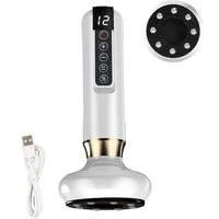 POPOLIC Massagegerät intelligentes elektrisches Schröpfset, Vakuum-Schröpfmassagegerät, beheiztes Gua-Sha-Gerät mit Stahlkugeln, 12-Temperatur-Massagegerät für Bauch, Taille und Hüfte