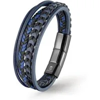 UNIQAL.de Lederarmband Lederarmband Herren "ARMARA" geflochten brown black elegant Rindsleder (Edelstahl, Echtleder, Casual Style, Handgefertigt)