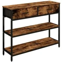 COSTWAY Konsolentisch, mit 2 Stoffschubladen, Kippschutz, Metallrahmen 100cm