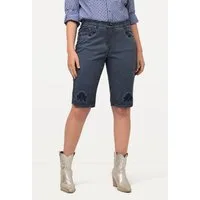 Ulla Popken Bermudas Trachten-Jeansbermuda Mandy Used-Look Stickerei