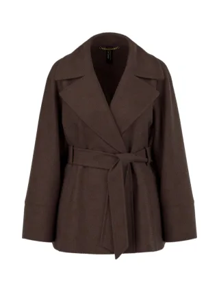 Marc Cain Collections - Kurzmantel aus Wolle seal brown - Gr. - 42