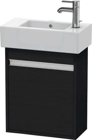 Duravit Ketho Waschtischunterbau wandhängend Eiche Schwarz Matt 450x225x550 mm - KT6629L1616 KT6629L1616