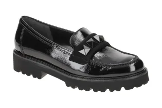 Gabor 35.243.97 Damen Slipper schwarz Lackleder Plateau 2cm