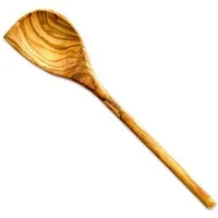 Olivenholz-erleben Kochlöffel mit Ecke aus Olivenholz – Länge ca. 30 cm, robust & stilvoll, Ecke erreicht Topfränder mühelos – ideal zum Rühren & Schaben