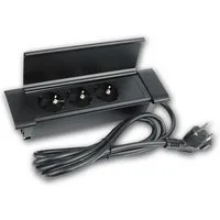 world-trading-net Steckdose Tisch-Einbausteckdose 3-fach FLATBOX schwarz