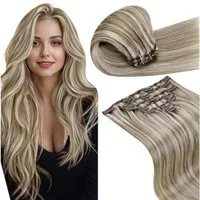 LuxusKollektion Echthaar-Extension Extensions Clip In Echthaar 55cm Braun Blond 55cm-7PCS 3.5#p8 24