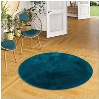 Pergamon Fellteppich Fellteppich Luxus Super Soft Plush Rund, Rund, Höhe: 25 mm
