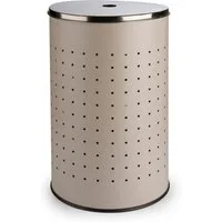 Home4You Wäschetonne Wäschesammler, Greige, Ø 35,5 x H 57,5 cm, (1 St), 54 Liter Fassungsvermögen, mit Belüftungslöcher