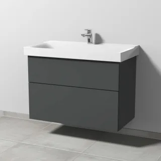 Sanipa 3way Waschtischunterbau zu Geberit Xeno2 Waschtisch mit 2 Auszügen, Anthrazit-Matt SM66122