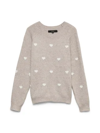 VERO MODA - VMDOFFY INTARSIA LS O-NCK PULLOV GA NOOS Woodrose - Gr. - XS