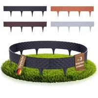 BooGardi Beetumrandung Rasenkante Rattanoptik, LxH: 400x9,5 cm, 5 Stück Anthrazit, Beeteinfassung flexibel Mähkante Gartenzaun