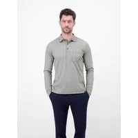 LERROS Langarm-Poloshirt mit Brusttasche und Logo-Badge