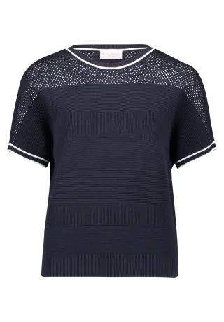 betty barclay - so cosy - - Feinstrickpullover Patch Dark Blue/White - Gr. - 40