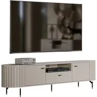Compleo TV-Schrank Kaschmir mit Schublade und Ablagefach, Fronten gefräst MODERNO Glamour design