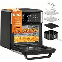 HOMELUX Heißluftfritteuse, 1800,00 W, 12 programme,5-in-1 Kombiniert Grillen,Braten,Grillen,Trocknen,Gärung