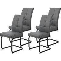 HELA Freischwinger MALTA (Set, 4 St), verschiedene Bezüge, Gestell Hochkant, Steppnähte