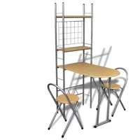 vidaXL Essgruppe Frühstückstisch einklappbarer Küchentisch mit 2 Stühlen, (2-tlg)