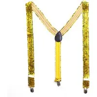 Party Factory Kostüm Pailletten-Hosenträger gold, mit glitzernden Pailletten versetzt
