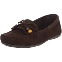 Ital-Design Bequemer Slipper mit Schleife für Damen, ideal für Freizeit Slipper (91554451) Flach Mokassins in Dunkelbraun