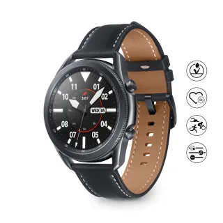 Samsung Galaxy Watch 3 [inkl. Lederarmband schwarz/braun] 45mm Edelstahlgehäuse schwarz