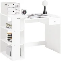 SoBuy Schreibtisch FWT35, Schreibtisch Computertisch, Bürotisch mit 3 Ablagen, Eckschreibtisch mit 1 Schublade, Kindertisch, Arbeitstisch