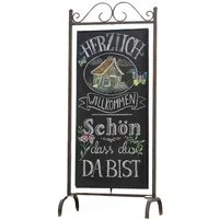 Dekoleidenschaft Standtafel "Arabeske" aus Metall, braun mit antiker Patina, Kreidetafel, Maltafel, Kundenstopper, Gehwegaufsteller, Menütafel, Dekotafel, Werbetafel