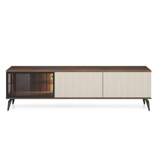 Bettso Tv-Schrank, Beige, Braun, Holzwerkstoff, 180x50x39 cm, Wohnzimmer, Wohnwände, Lowboards, Lowboards stehend