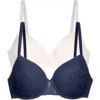 Dorina Bügel-BH Lincoln (2er Pack) leicht gepolsterte Cups, Spitzendetails, uni