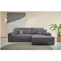 OTTO home Ecksofa FINNLEY Struktur fein, L-Form 257 cm, Schlafsofa, mit Bettkasten, in Bouclé, Struktur fein und Mega Cord
