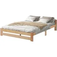 BlingBin Einzelbett Holzbett Doppelbett (1-tlg., mit Kopfteil und Lattenrost), 90/140x200cm