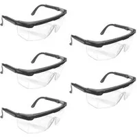 HAC24 Arbeitsschutzbrille Schutzbrille Augenschutz Sicherheitsbrille Arbeitsbrille, (Set, 5St), mit verstellbarem Bügel