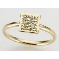 Firetti Goldring Schmuck Geschenk Gold 585, Quadrat, teilw. rhodiniert, massiv, mit Brillanten