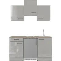 Flex-Well Pantryküche Lund, mit E-Geräten, Gesamtbreite 150,5 cm, gänzende Fronten