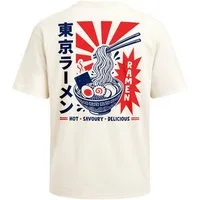 Neverless Oversize-Shirt Herren T-Shirt - Design Asia Ramen - Oversized Relaxed Fit Printshirt mit Print