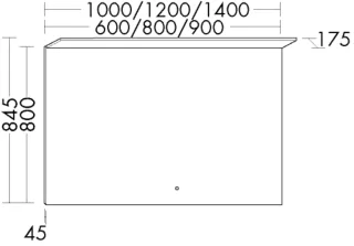 Burgbad Leuchtspiegel YSO PG1 Matt 845x1200x175 YSO PG1 Matt, SEYH120PN280 SEYH120PN280