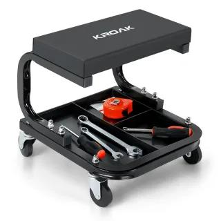 Heavy-Duty Garage Creeper Mechanic Stool with Tool Tray Storage for Car Maintenance