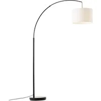 OTTO home Stehlampe Stellan, Ein-/Ausschalter, ohne Leuchtmittel, Bogenlampe Textilschirm Stoff Ø 36cm, E27, Fußschalter, Bogenleuchte