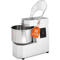 GastroHero Küchenmaschine Spiral Teigknetmaschine 30 L Edelstahl für 12 kg Pizza- & Brotteig, 1500 W, 30 l Schüssel, Europäische Hygienevorschriften, robuster Teigbrecher, Schutzgitter