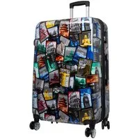 Warenhandel König Hartschalen-Trolley Tourist Attractions, 4 Rollen, mit Motiv, Dehnfalte für Gr. L und XL, Polycarbonat