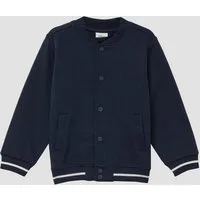 s.Oliver Sweatjacke Sweatshirt Jacke Sweat-Blouson mit Druckknöpfen und Streifen-Details
