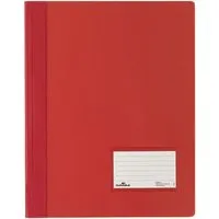 DURABLE Hefter 03 Schnellhefter DURALUX® - A4 überbreit, transluzente Folie, rot