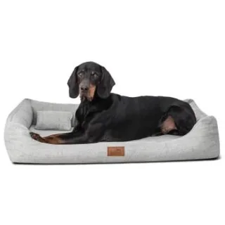 Tierlando WILLIAM Couture - Orthopädisches Hundebett hellgrau 1,6 m, 22 cm, 1,1 m