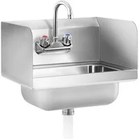 Royal Catering Waschbecken Handwaschbecken Gastro Waschbecken Edelstahl Edelstahlspüle 3 Seitige