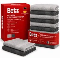Betz Gästehandtuch 10 Stück Gästehandtücher Premium Größe 30x50 cm Silbergrau/ anthrazit, 100% Baumwolle (Set, 10-St), Handtuch Gästetücher Set