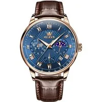 OLEVS Quarzuhr Herren Olevs Chronograph Uhr – Lederarmband, klassisch elegant
