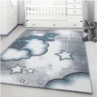 Ayyildiz Teppiche Kinderteppich Kids 580, rechteckig, Höhe: 12 mm, auch in rund, Teddybär, Sterne Design, Kurzflor