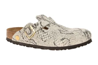 Birkenstock BOSTON RIVET LOGO 1033086 hell-grau - bequeme Pantolette f?r Damen